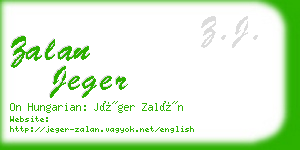 zalan jeger business card